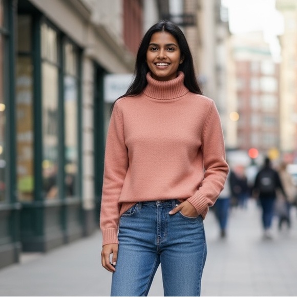Pink Turtleneck Sweater - Picture 2 of 5